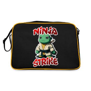 Ninja strike turtle fighter dans le style gi manga - Sac Retro - noir/or - Dos