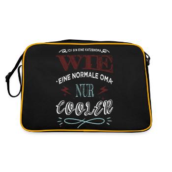katze witzig geburtstag geburtstagsgeschenk cool - Retro Tasche - Schwarz/Gold - Hinten