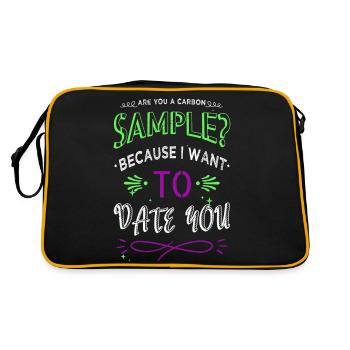 funny gift idea geek night sky spaceship quote - Retro Tasche - Schwarz/Gold - Hinten
