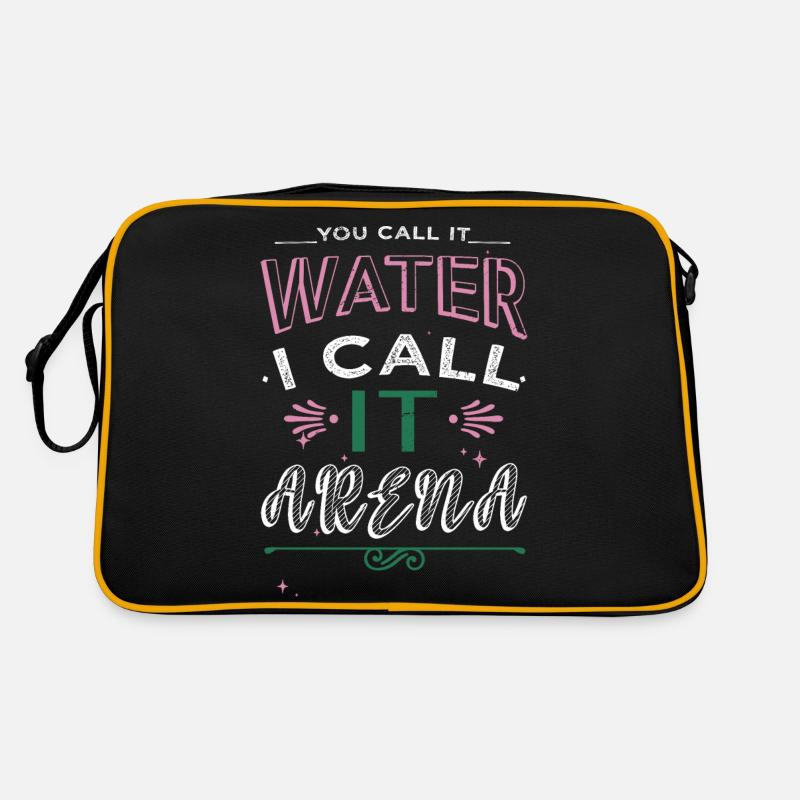 présent geek swim dad tshirts eau - Sac Retro - noir/or