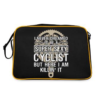 Cyclist Never Dreamed - Retro Tasche - Schwarz/Gold - Hinten