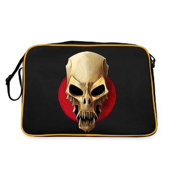 Terrifying illustration of a vampire skull - Retro Bag - black/gold - Back