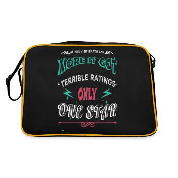 fun alien abduction alien spaceship 2019 - Retro Bag - black/gold - Back
