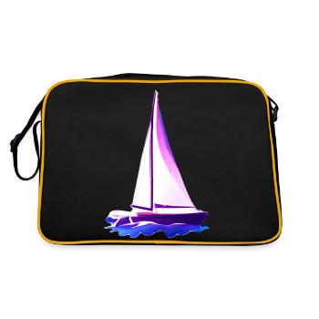 Sailing Sailing Sailing Sailing Sailboat - Retro Bag - black/gold - Back