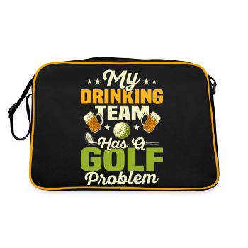 Mon équipe de buveurs a un problème de golf Par Tee Golfin - Sac Retro - noir/or - Dos