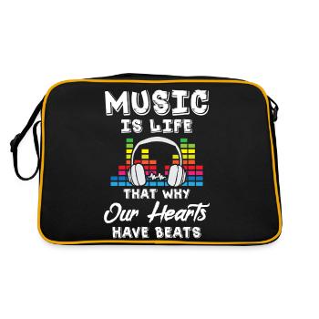 Music is Lifes - Retro Bag - black/gold - Back