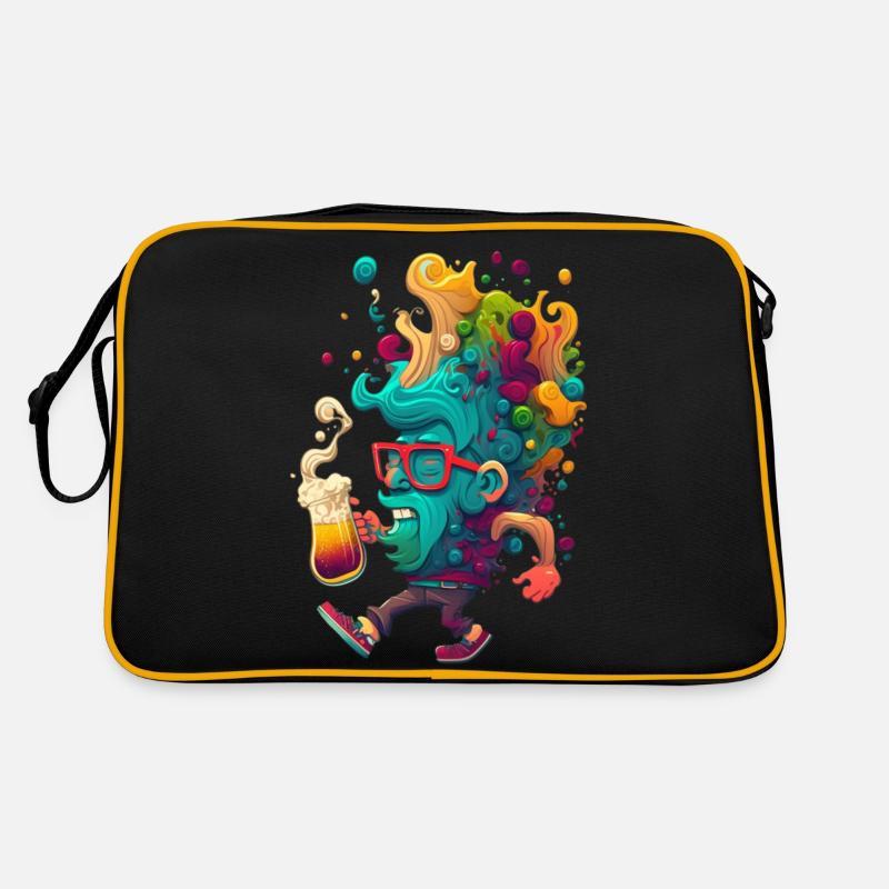 Lustiger Bunter Bier Typ Retro Tasche