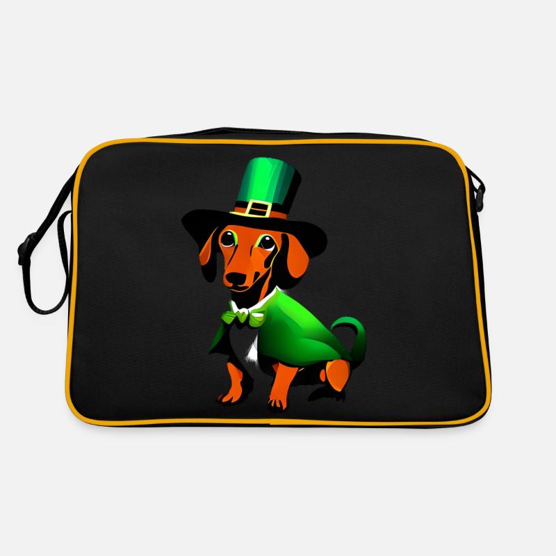 Chiens teckel Chien St Patricks Day Propriétaire de chien Sac Retro