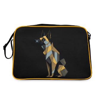 Geometric German Shepherd Dog - Retro Bag - black/gold - Back