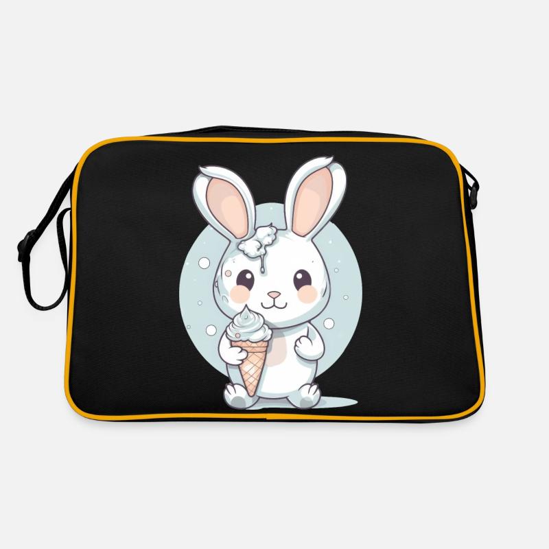 Sommerlicher Genuss: Hase mit Eis Retro Tasche