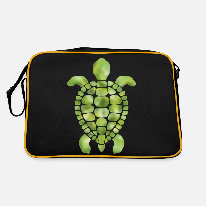 Green turtle mosaic pattern Retro Bag