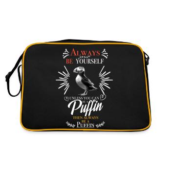 Always be yourself unless you can be a Puffin... - Retro Bag - black/gold - Back