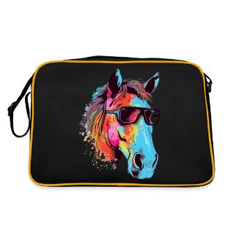 Rene das Pferd - Retro Tasche - Schwarz/Gold - Hinten