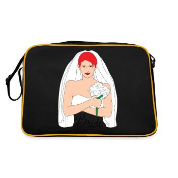 bride red 1 - Retro Bag - black/gold - Back