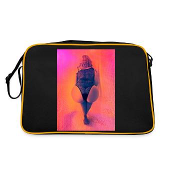 Popo talk - Retro Tasche - Schwarz/Gold - Hinten