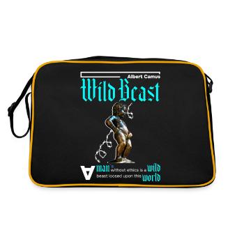 Un homme sans éthique est une bête. Bleu - Sac Retro - noir/or - Dos