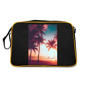 Miami beach Vibes - Retro Tasche - Schwarz/Gold - Hinten