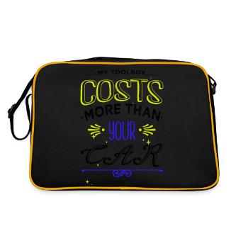 Funny Bday Birthday Sayings Cool Technician - Retro Bag - black/gold - Back