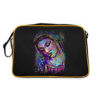 Jesus Gott gud Maria Madonna Mariana Jungfrau Maria - Retro Tasche - Schwarz/Gold - Hinten