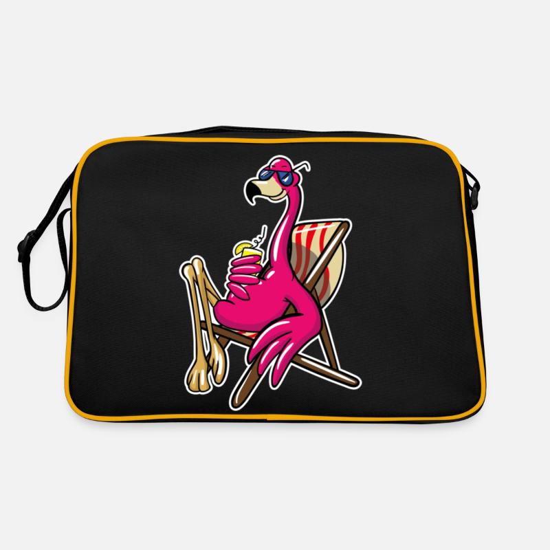 Plage de Flamingo - Sac Retro - noir/or