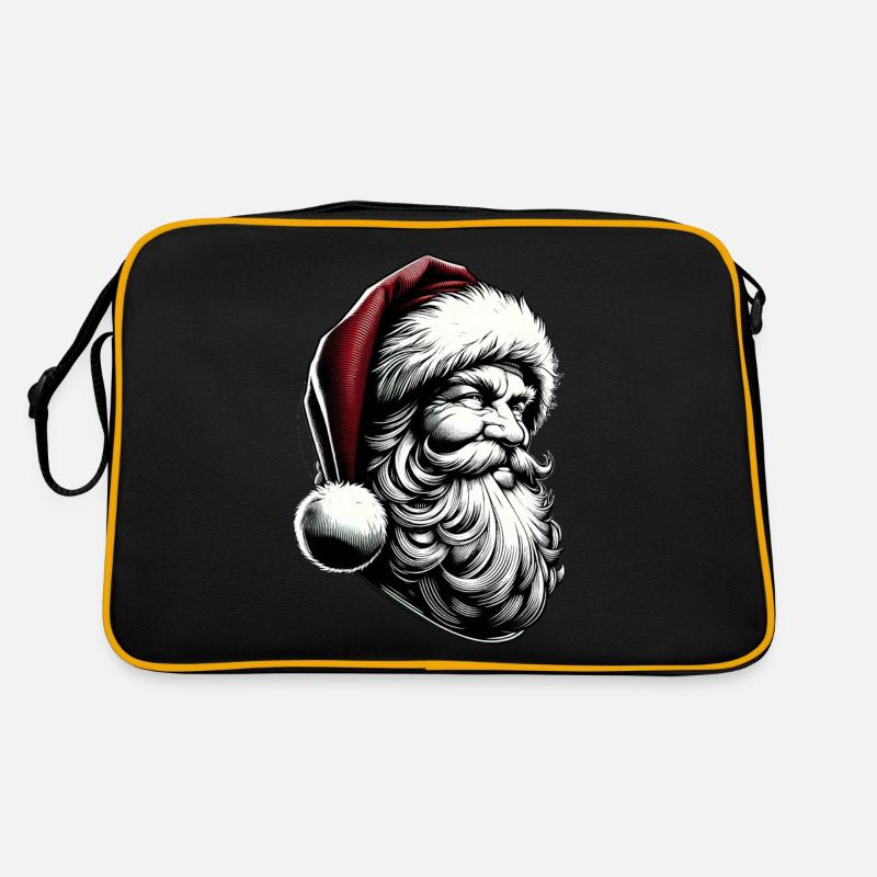 Weihnachtsmann - Retro Tasche - Schwarz/Gold