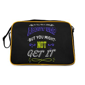 hack the box gift idea gamer but i do analyst - Retro Tasche - Schwarz/Gold - Hinten