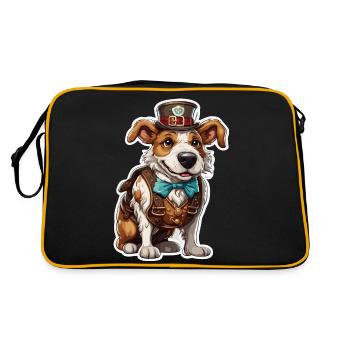 Lederhosen / Animal / Traditional costume / Tradition / Dog - Retro Bag - black/gold - Back