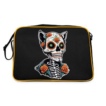 La Catrina / Tattoo / Mexico / Animal / Cat - Retro Bag - black/gold - Back