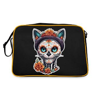 La Catrina / Tattoo / Mexico / Animal / Cat - Retro Bag - black/gold - Back