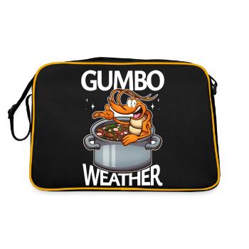 Mignon Cartoon Crevette Gumbo Météo - Sac Retro - noir/or - Dos