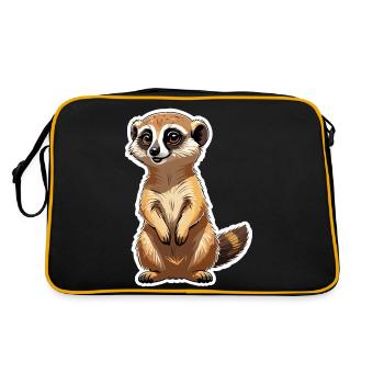 Suricate Illustration Mignonne - Sac Retro - noir/or - Dos