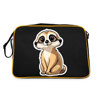 Suricate Illustration Mignonne - Sac Retro - noir/or - Dos