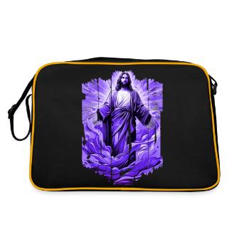 jesus bible christian religion christian cross christian - Retro Bag - black/gold - Back