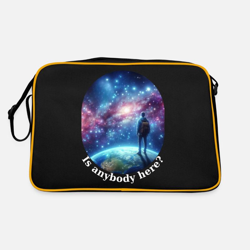 Ist jemand hier? - Retro Tasche - Schwarz/Gold