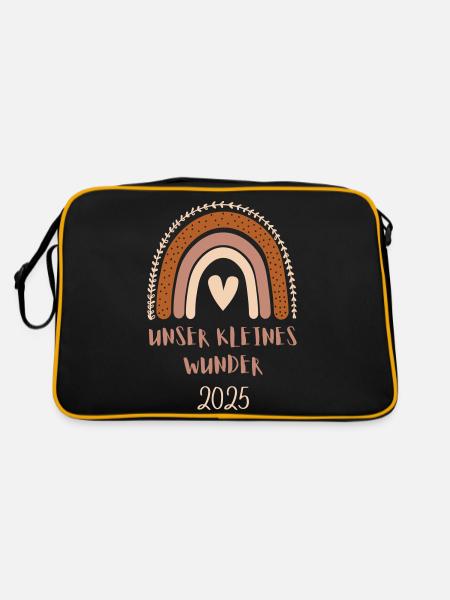 UNSER KLEINES WUNDER 2025 - Retro Tasche - Schwarz/Gold - Hinten