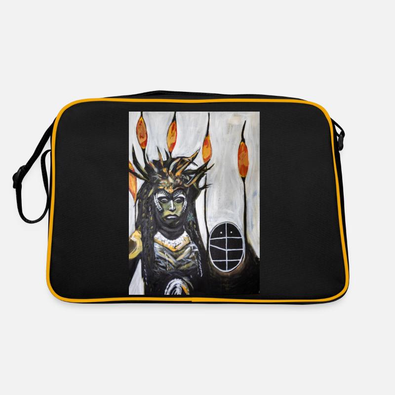 Dolmengöttin Langeneichstädt 10 - Retro Tasche - Schwarz/Gold