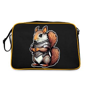 Illustration d’écureuil guerrier - Sac Retro - noir/or - Dos