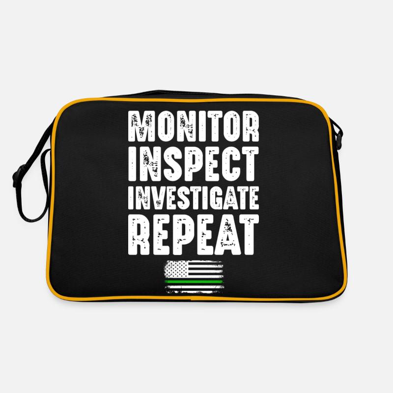 Monitor Inspect Investigate Repeat Border Patrol Retro Tasche