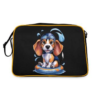 Chiot nageur à l’aventure ! - Sac Retro - noir/or - Dos