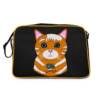 Chat étonné Ok Wow - Sac Retro - noir/or - Dos