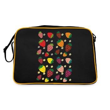 Strawberries colorful - Retro Bag - black/gold - Back