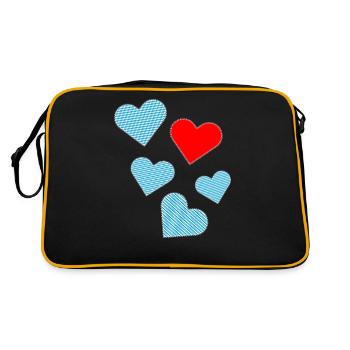 Bavarian Hearts as Patches - Retro Bag - black/gold - Back