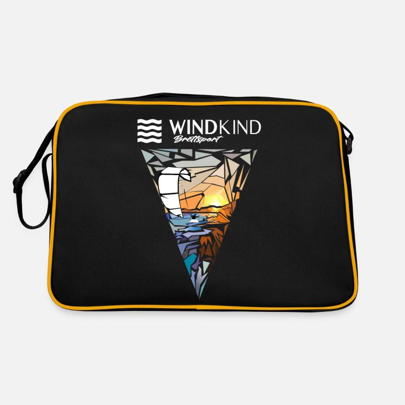 Kitesurfer - Retro Tasche - Schwarz/Gold