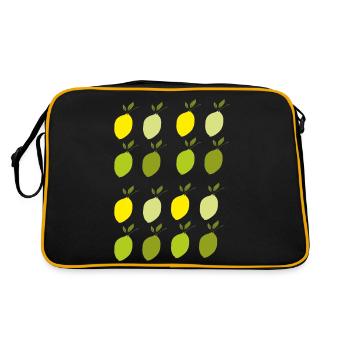 Lemon Pattern - Retro Bag - black/gold - Back