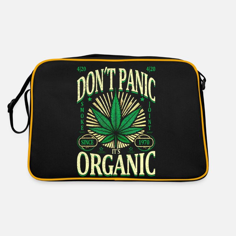 Pas de panique, c’est bio Retro Cannabis Leaf 1970 Sac Retro
