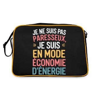 Je ne suis pas paresseux, je suis en mode économie - Sac Retro - noir/or - Dos