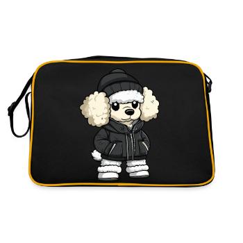 Caniche chien dessin animé - Sac Retro - noir/or - Dos