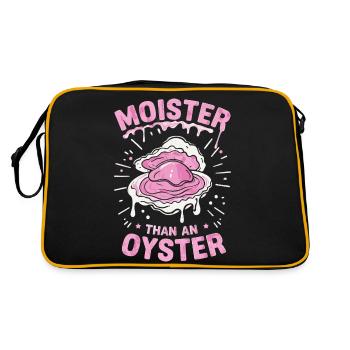 Saftige Auster - Retro Tasche - Schwarz/Gold - Hinten