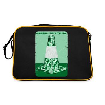 Camouflage green road cone - Retro Bag - black/gold - Back