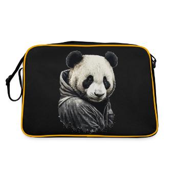 Sweat à capuche Panda - Sac Retro - noir/or - Dos